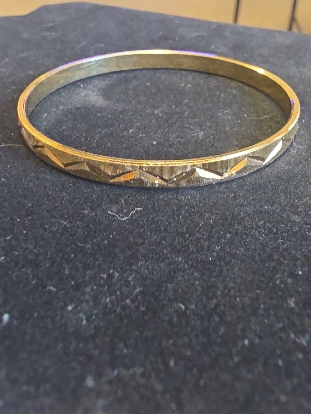 Trifari Gold Faceted Bangle Bracelet